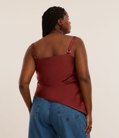 Blusa Satinada con Escote Degagê y Bajo Irregular Curve & Plus Size 5