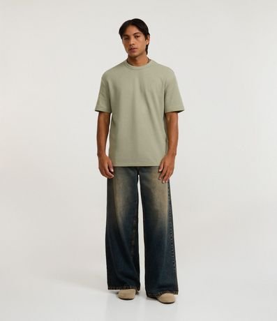 Remera Relaxed en Algodón con Textura de Mini Waffle 2