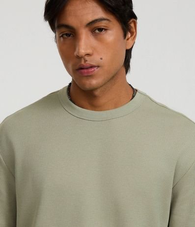 Remera Relaxed en Algodón con Textura de Mini Waffle 3