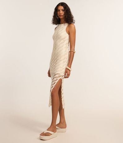 Vestido Midi Sin Manga con Textura
