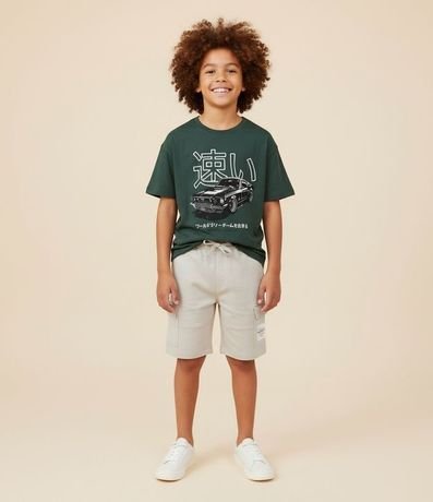 Bermuda Infantil en Algodón con Bolsillo Cargo - Talle 5 a 14 años