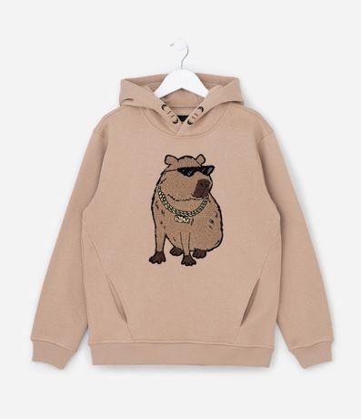 Buzo Infantil en Chenille con Estampa de Carpincho - Talle 5 a 14 años 2