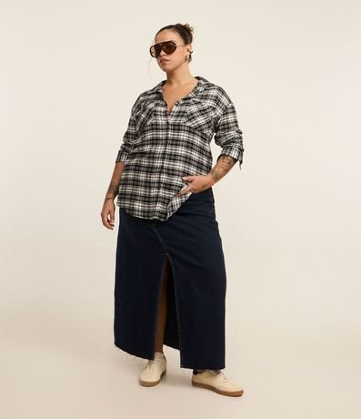 Pollera Midi en Jeans con Fenda Curve & Plus Size