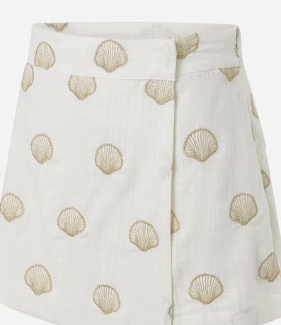 Short Pollera en Viscolino con Estampa de Caracolas 8