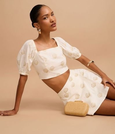 Short Pollera en Viscolino con Estampa de Caracolas 6