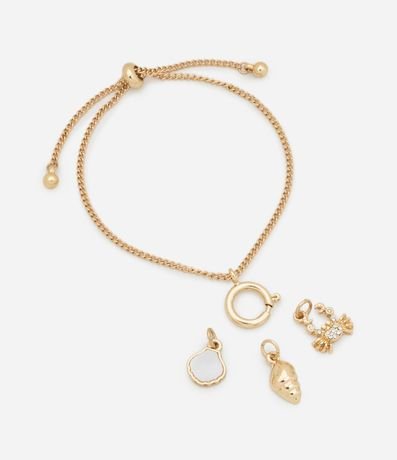 Pulsera Ajustable con Colgantes en Nácar 2
