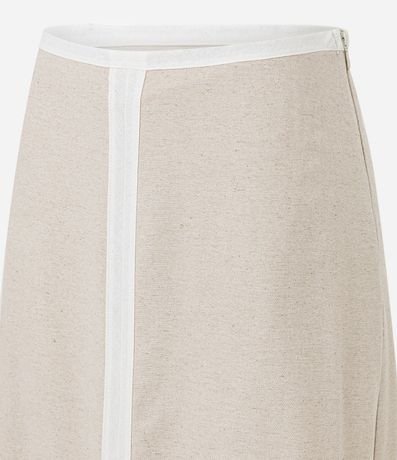 Pollera Evasê Midi en Viscolino con Bies Contrastante 7