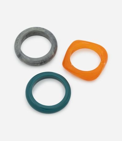 Kit 03 Braceletes Rígidos en Resina