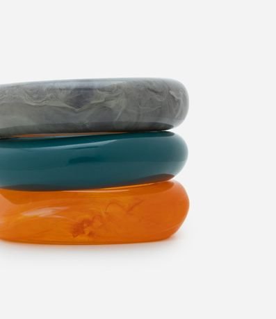 Kit 03 Braceletes Rígidos en Resina 2