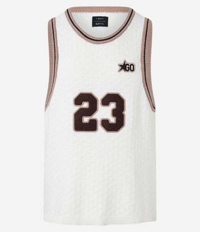 Musculosa Sportcore en Punto Número 23 con Bies Contrastante 7