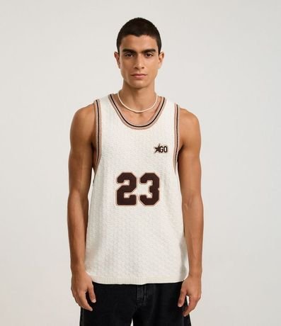 Musculosa Sportcore en Punto Número 23 con Bies Contrastante