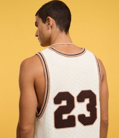 Musculosa Sportcore en Punto Número 23 con Bies Contrastante 4