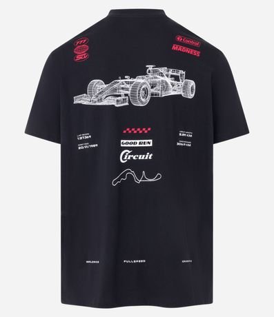 Remera Comfort en Algodón con Estampa Automovilismo y Lettering 6