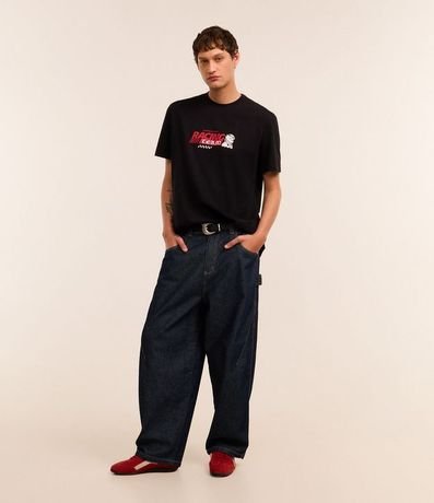 Remera Comfort en Algodón con Estampa Automovilismo y Lettering 3