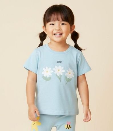 Blusa Infantil con Estampa de Margaritas - Talle 1 a 6 años