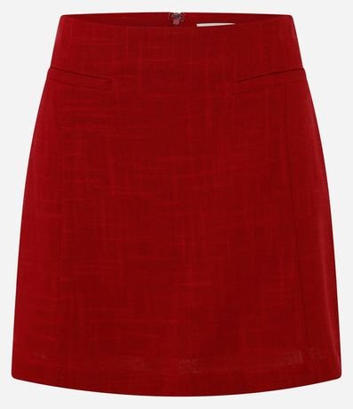 Pollera en Viscolino con Detalle de Bolsillo Falso en la Frente 5