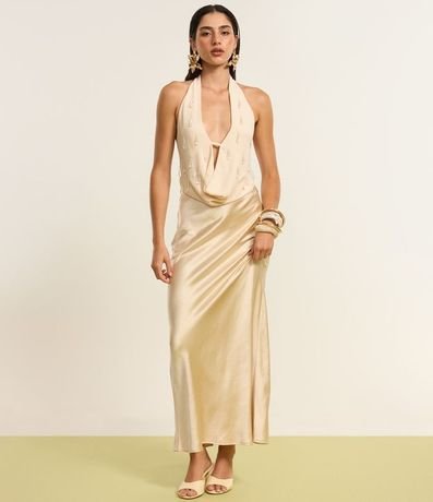 Pollera New Midi en Satén con Encaje 8