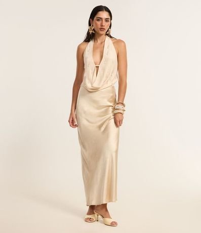 Pollera New Midi en Satén con Encaje 2