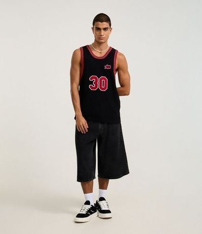 Musculosa Sportcore en Punto con Número 30 y Bies contrastante 2