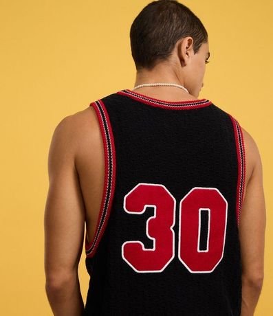 Musculosa Sportcore en Punto con Número 30 y Bies contrastante 3