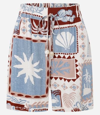 Short Cintura Alta en Viscosa con Estampa Tropical 5