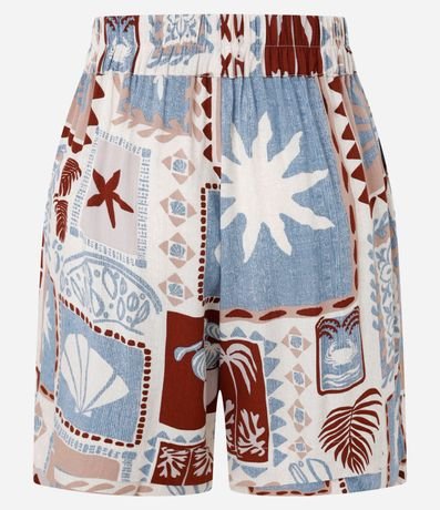 Short Cintura Alta en Viscosa con Estampa Tropical 7