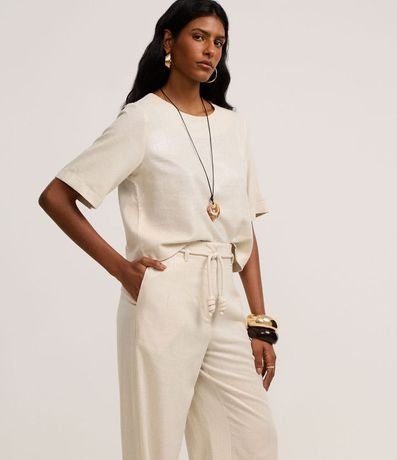 Pantalón Pantalona en Viscolino con Cinturón Cuerda 2