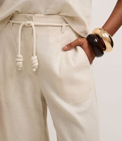 Pantalón Pantalona en Viscolino con Cinturón Cuerda 4