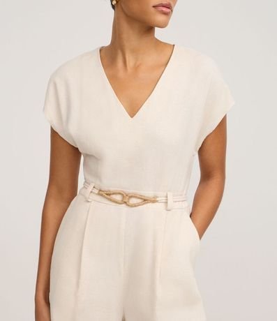 Enterito en Viscolino con Cinturón Cuerda y Pliegues 4