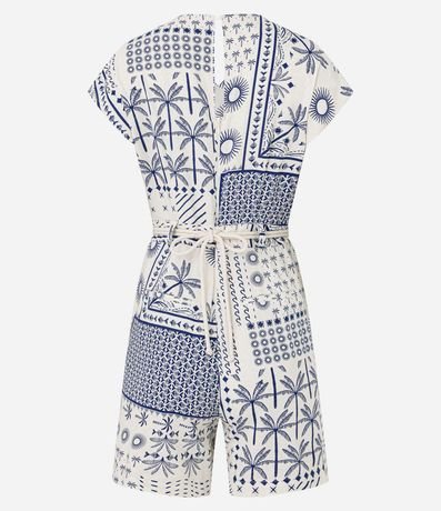 Enterito en Viscolino con Cinturón Cuerda y Estampa Tropical 7