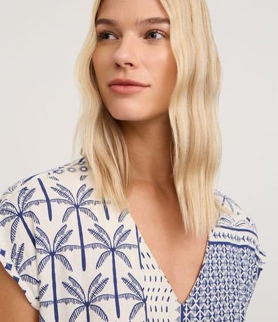 Enterito en Viscolino con Cinturón Cuerda y Estampa Tropical 3