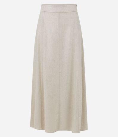 Pollera Recta Midi en Viscolino con Costura Aparente en el Recorte 5