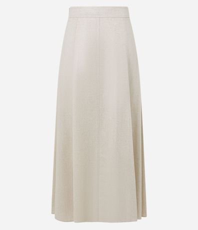 Pollera Recta Midi en Viscolino con Costura Aparente en el Recorte 7