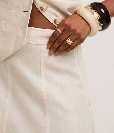 Pollera Recta Midi en Viscolino con Costura Aparente en el Recorte 4