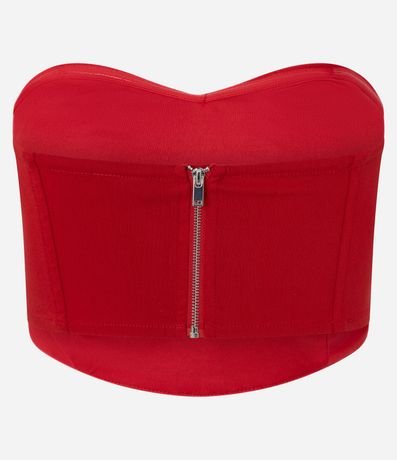 Blusa Cropped en Bengalina con Escote Corazón 5