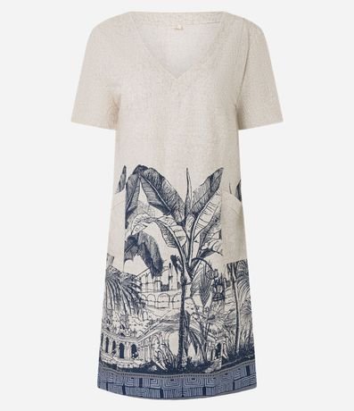 Vestido T-Shirt Corto en Viscolino con Estampa Arco de Lapa 5