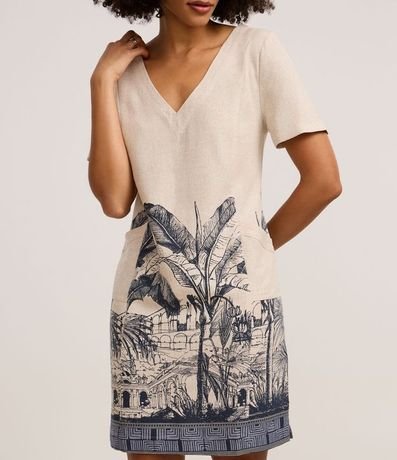 Vestido T-Shirt Corto en Viscolino con Estampa Arco de Lapa 4