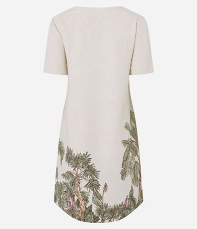 Vestido T-Shirt en Viscolino con Estampado de Follaje 8