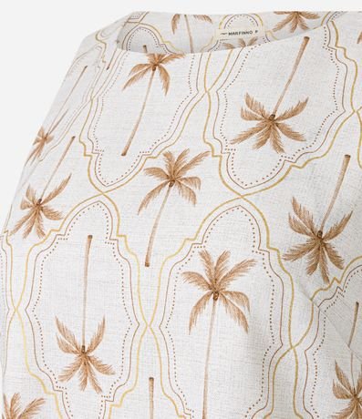 Vestido Corto en Viscolino con Estampa Palmeras y Hojas 6