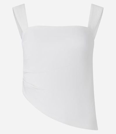 Blusa Alargada en Bengalina con Bajo Asimétrica 4