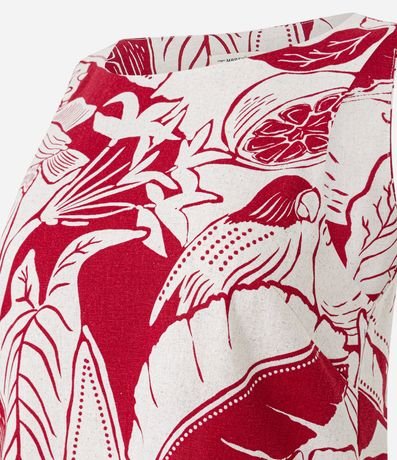 Vestido Corto en Viscolino con Estampa Follaje y Limones 6