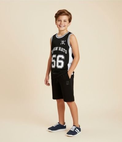 Musculosa Baloncesto Infantil en Microfibra con Estampa Straw Hats One Piece - Talle 5 a 14 años