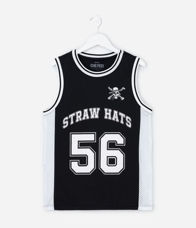 Musculosa Baloncesto Infantil en Microfibra con Estampa Straw Hats One Piece - Talle 5 a 14 años 2