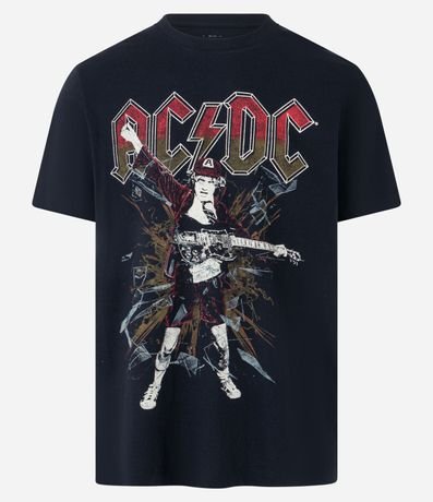 Remera Comfort en Algodón con Estampa ACDC y Lettering 5
