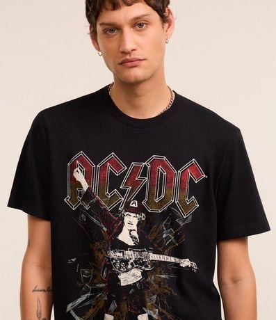 Remera Comfort en Algodón con Estampa ACDC y Lettering 4