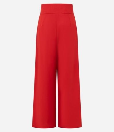 Pantalón Pantalona en Crepe con Recorte y Costura Contrastante en la Cintura 8