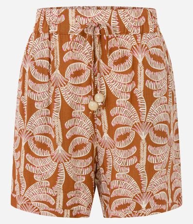 Short Cintura Alta en Viscosa con Estampa Palmeras 5