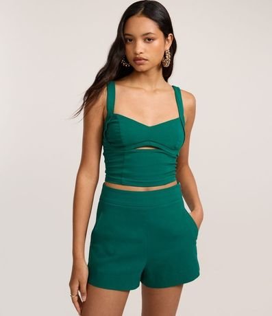 Short en Bengaline con Cremallera Tratorado en la Lateral 2