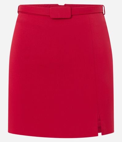 Short Pollera en Bengalina con Cinturón y Encaje 8