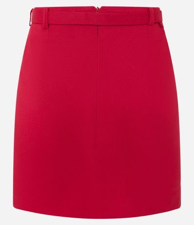 Short Pollera en Bengalina con Cinturón y Encaje 10